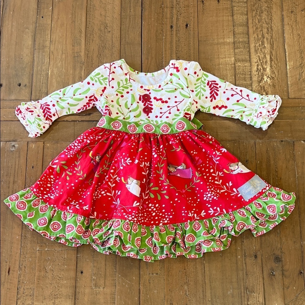 Eleanor rose hark the herald angels Rhonda dress girls 18 months Christmas twirl